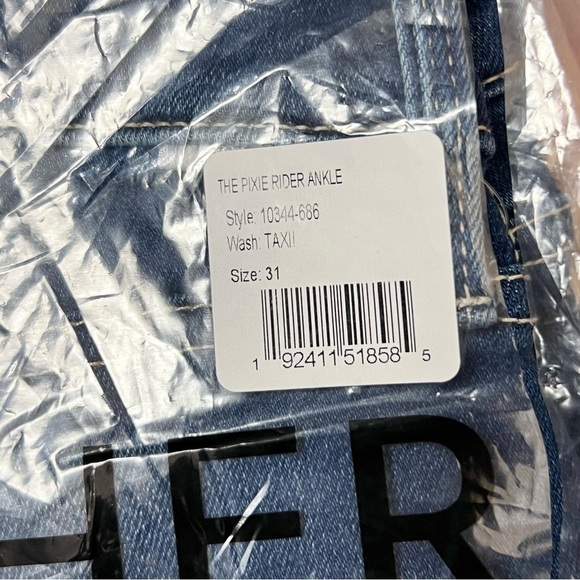 NWT MOTHER High Rise Button Fly Straight Leg Ankle Cropped Pixie Rider Jeans 31 - Picture 10 of 11